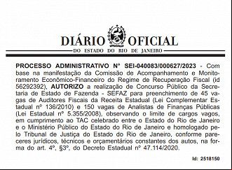 Concurso SEFAZ RJ deve ofertar até 195 vagas entre os cargos de auditor e analista - Créditos: Reprodução/Ache Concursos. Concurso SEFAZ RJ deve ofertar até 195 vagas entre os cargos de auditor e analista - Créditos: Reprodução/Ache Concursos.
